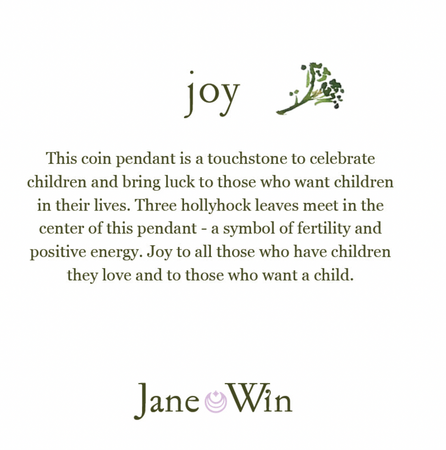 JOY JW Original Pendant Coin Necklace