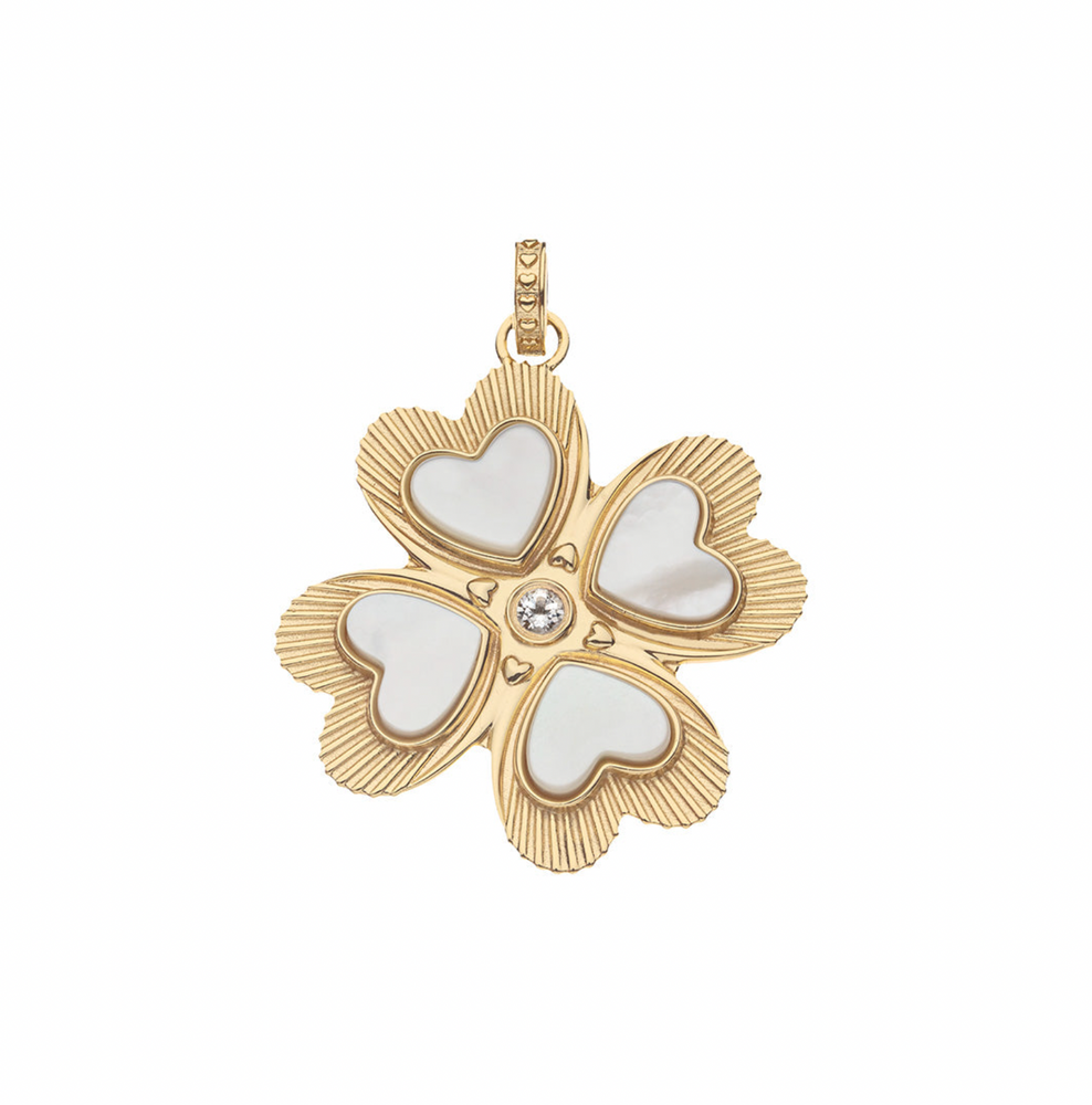 Lucky in Love Clover Pendant with Mother of Pearl