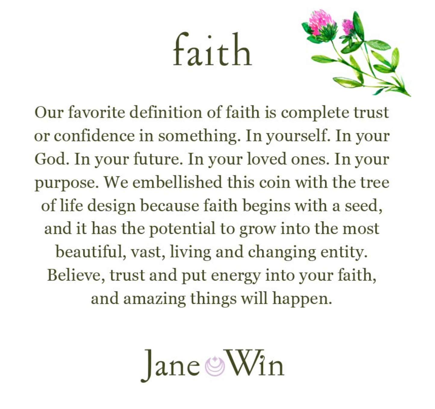 FAITH JW Original Pendant Coin