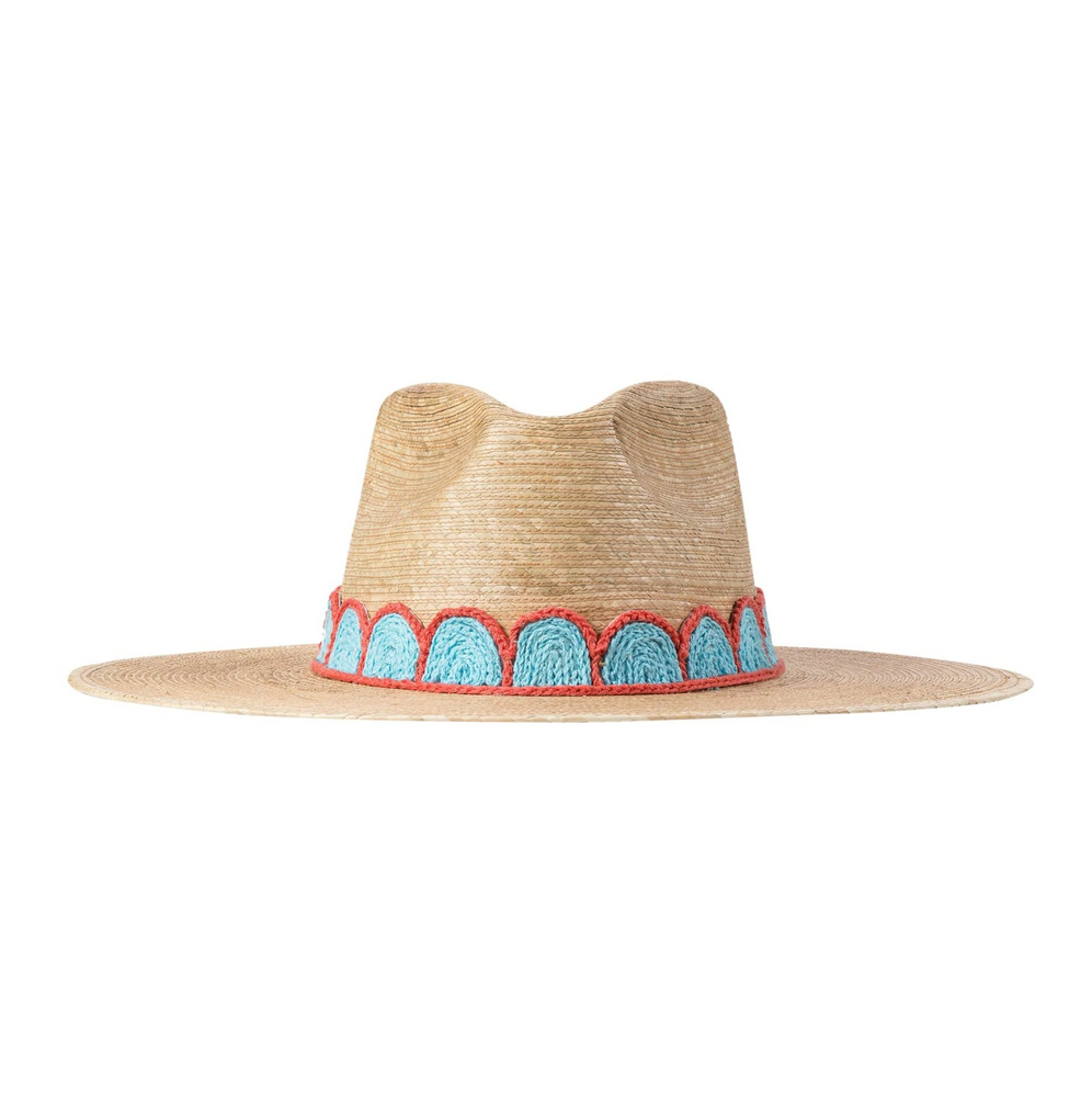 Gloria Turquoise Crochet Palm Hat