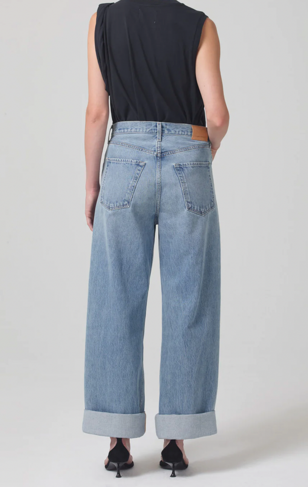 Ayla Baggy Cuffed Cropped in Skylights