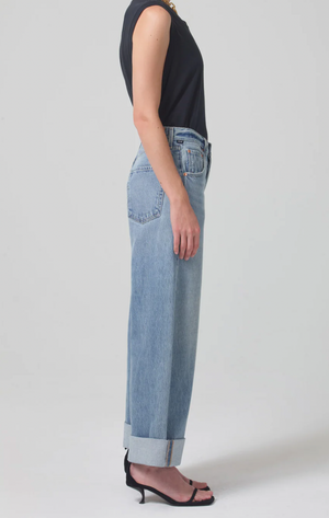 Ayla Baggy Cuffed Cropped in Skylights