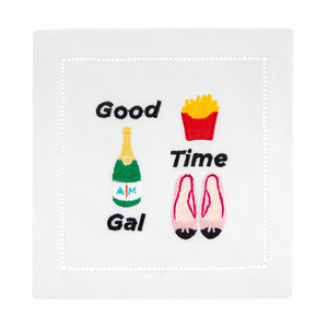
            
                Load image into Gallery viewer, Good Times Gal Cocktail Napkins (set of 4)
            
        