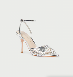 
            
                Load image into Gallery viewer, Ada Silver Knot Heeled Sandal
            
        