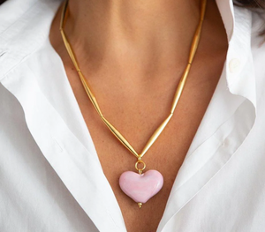 
            
                Load image into Gallery viewer, Cuore Necklace in Pink Bubblegum
            
        