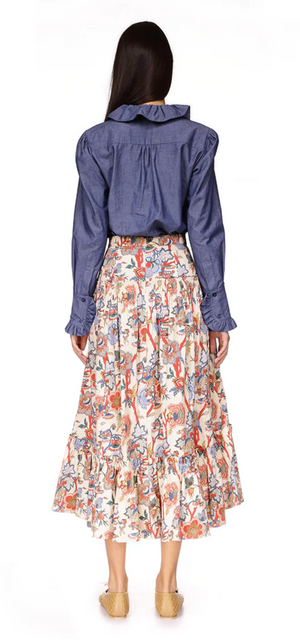 
            
                Load image into Gallery viewer, Tisbury Skirt in Turtledove Baroque Flowers
            
        