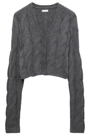 
            
                Load image into Gallery viewer, Jolie Cable knit Cardigan in Thunder
            
        