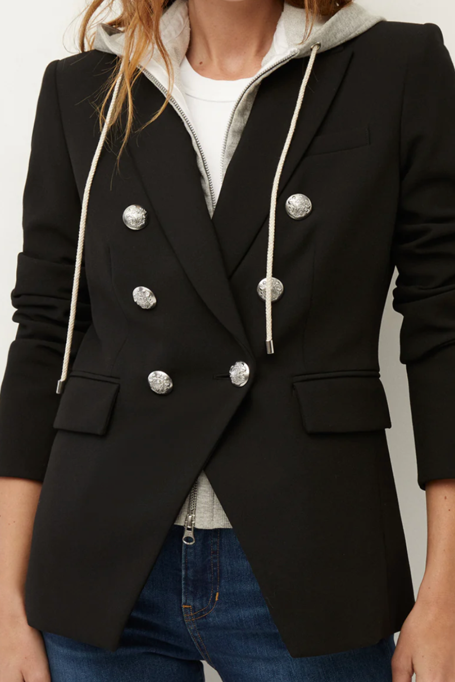 Miller Dickey Jacket in Black with Silver Buttons