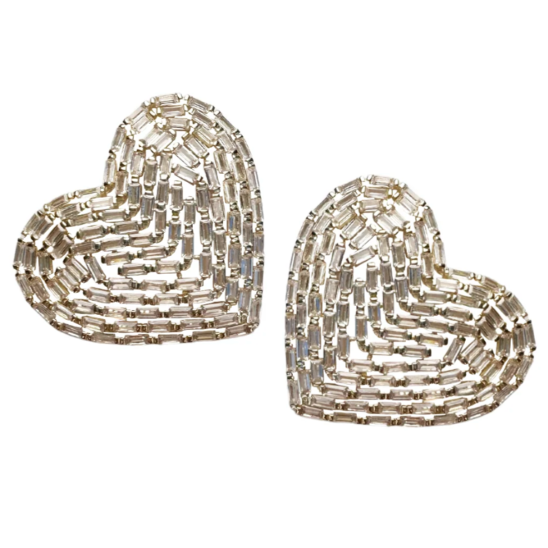 Embellished Heart Earrings