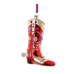 Red Rhinestone Cowboy Boot Ornament