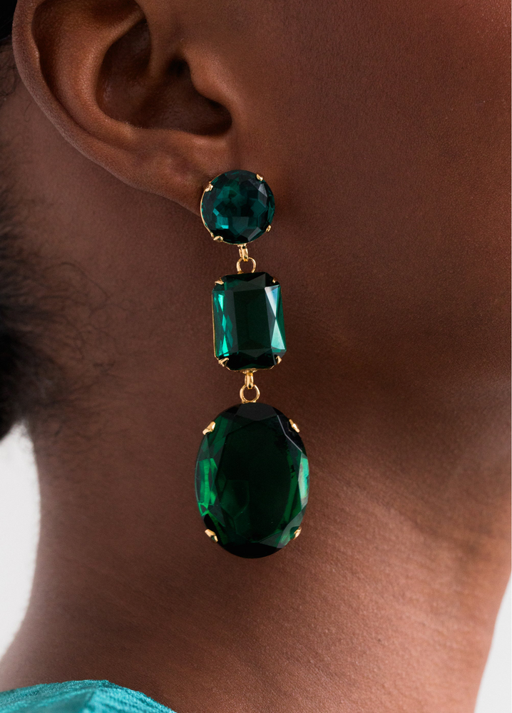 Adrian Earrings in Emerald