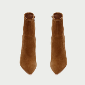 Isla Cacao Suede Slim Ankle Bootie