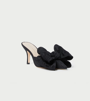 Margot Black Moiré Bow Mule