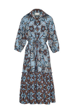 Hutton Dress in Blue Vintage Paisley