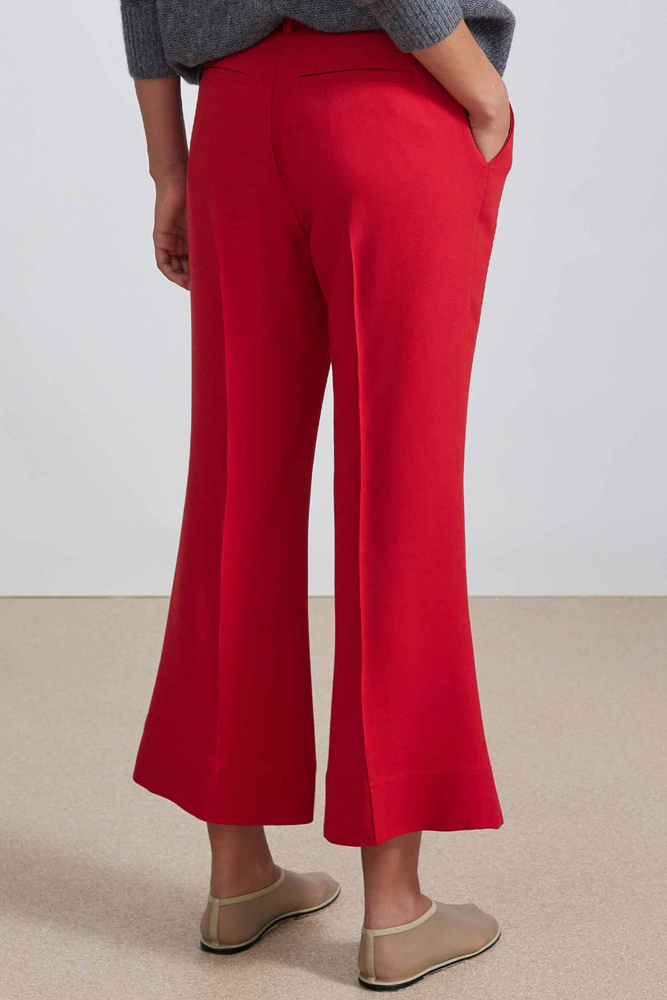 Rene Flare Trouser in Deep Red