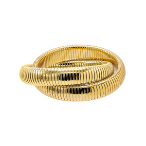 
            
                Load image into Gallery viewer, Chunky Double Intertwined Snake Bracelet in Gold
            
        