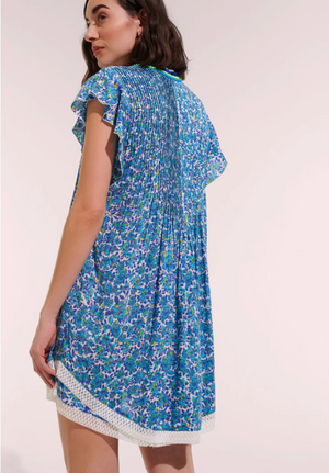 Mini Dress Sasha in Blue Net