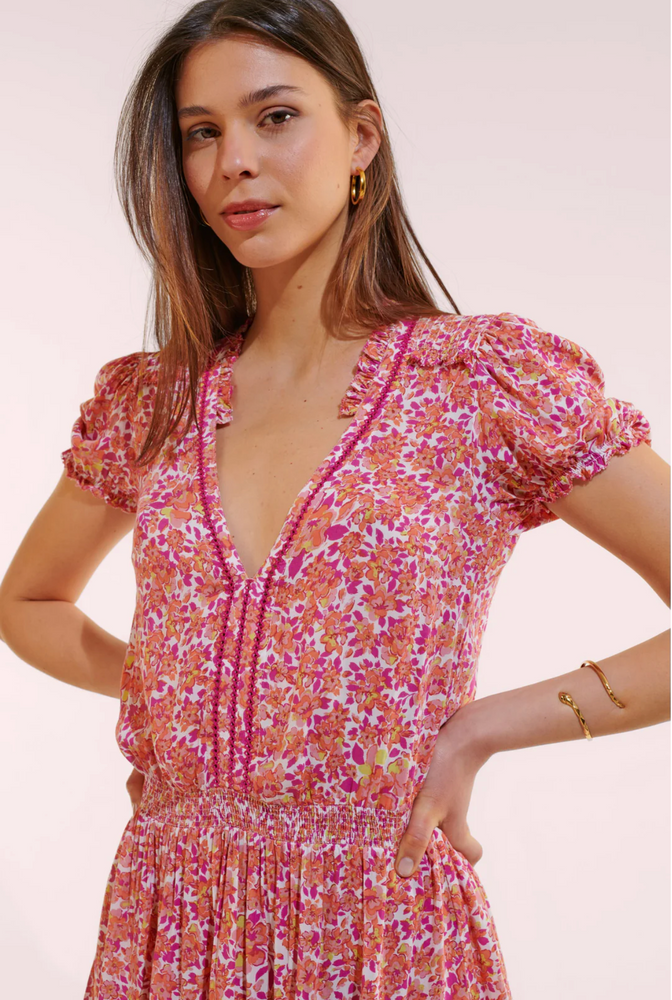 Mini Dress Bibi in Pink Net