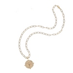 FAITH Petite Embellished Coin Necklace