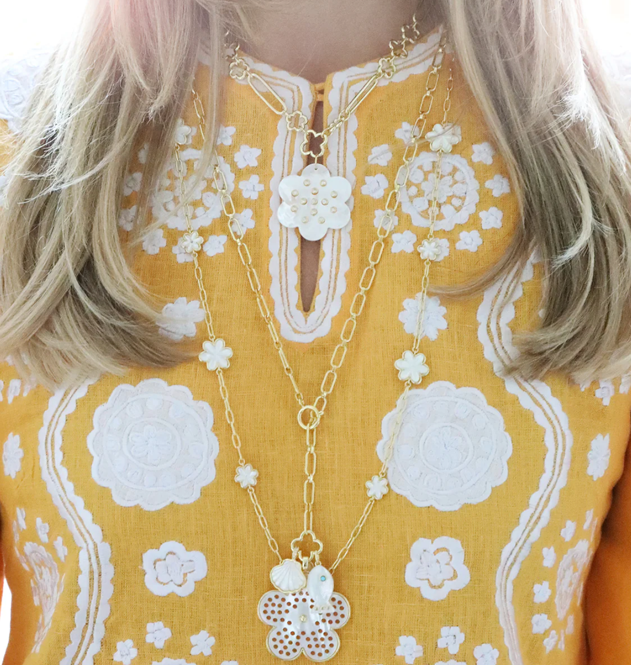 Flower Oval Link Chain