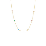 Colorred CZ Multi Heart Chain Necklace
