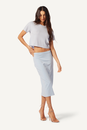 Charleston Relaxed Cashmere Crewneck Tee in Whisper