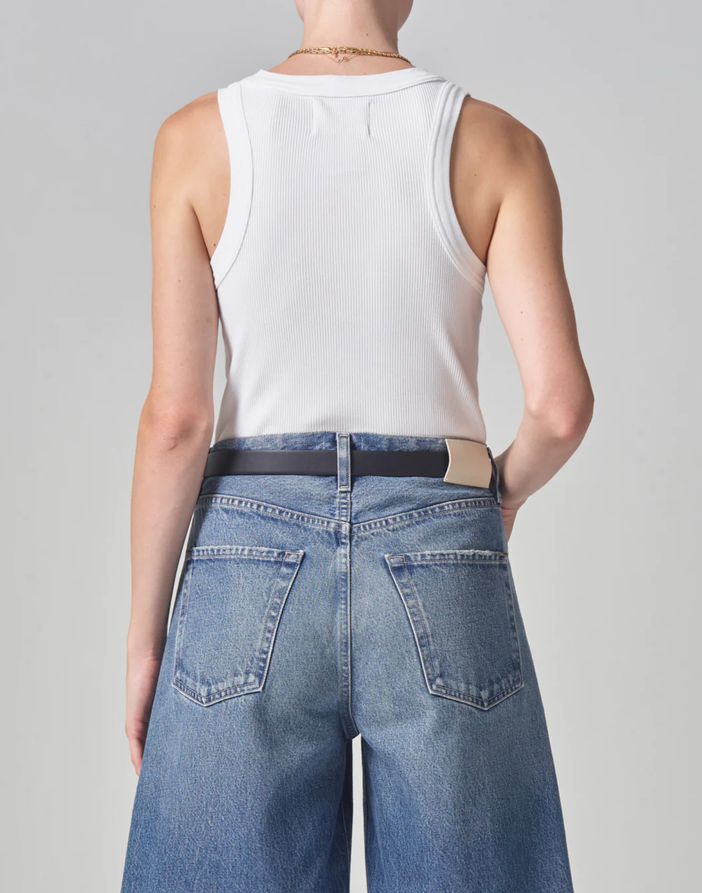 Isabel Rib Tank in White