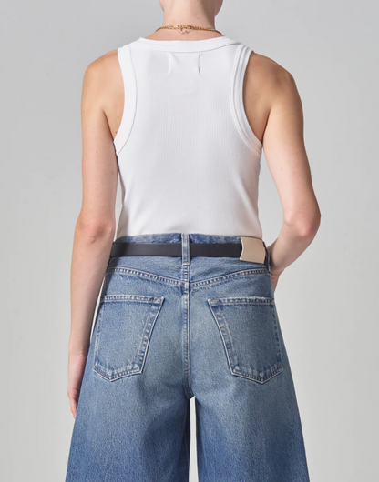 Isabel Rib Tank in White