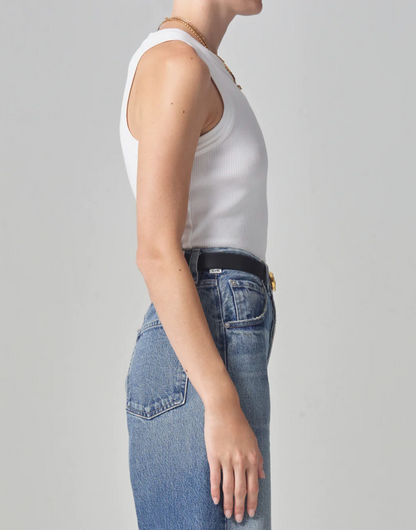 Isabel Rib Tank in White