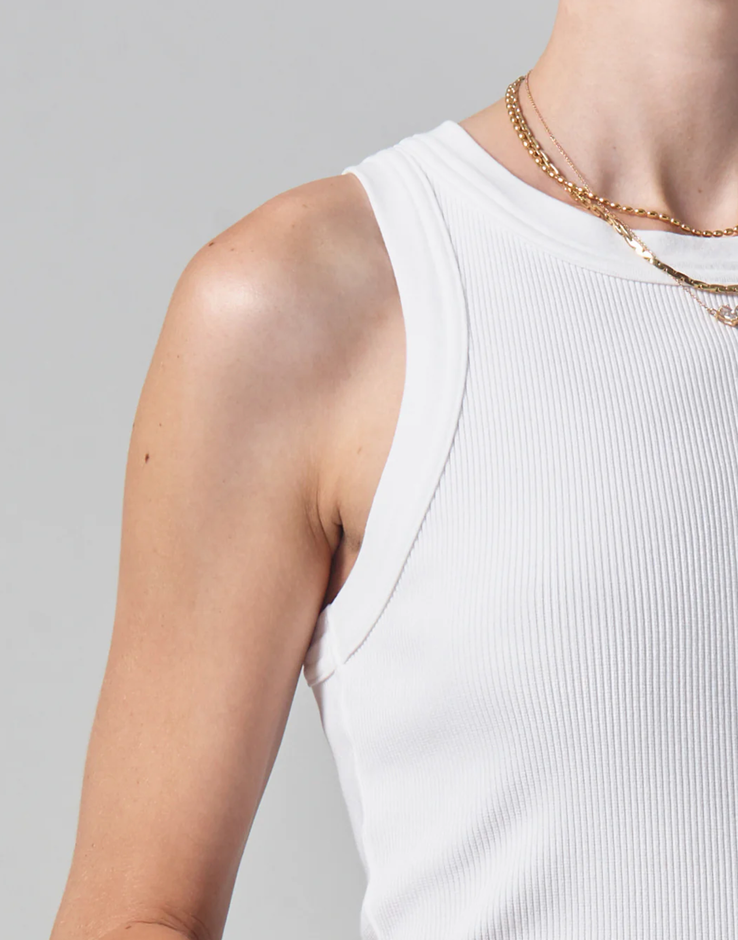 Isabel Rib Tank in White