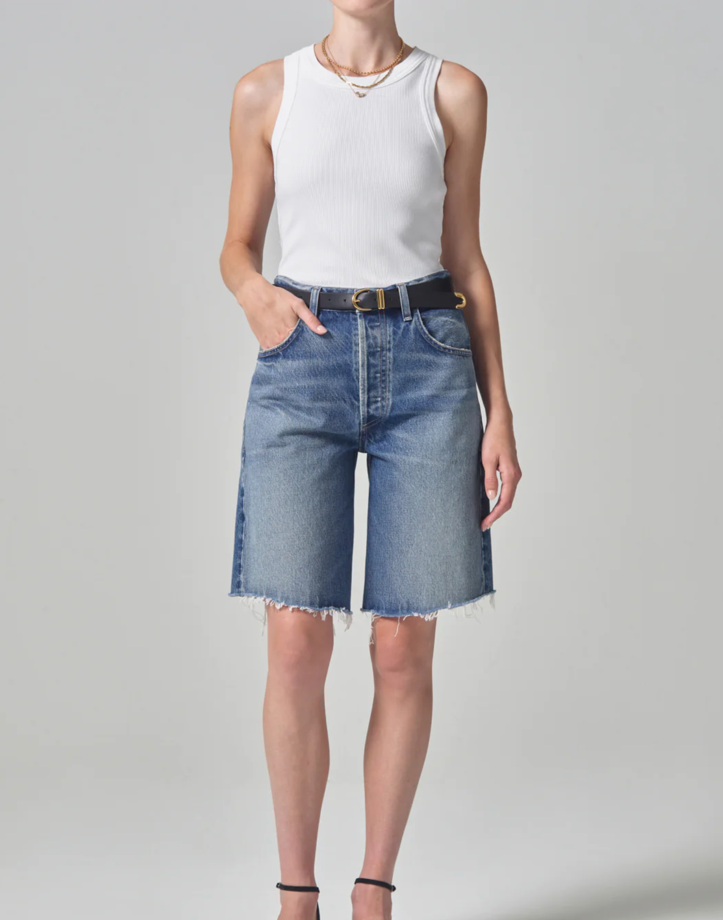 Isabel Rib Tank in White