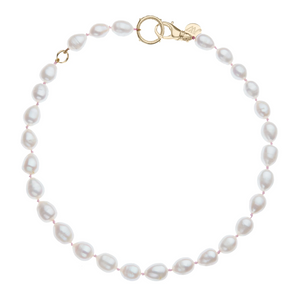 Lariat Pearl Necklace in White Pearl