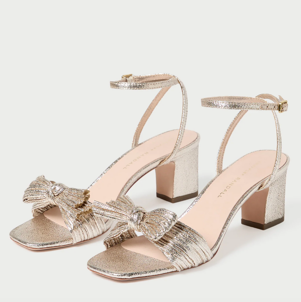 Kimora Champagne Pleated Bow Heel