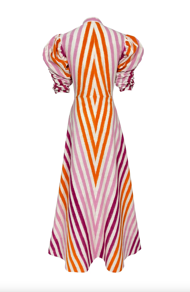 Illusion Dress in Pink/Orange
