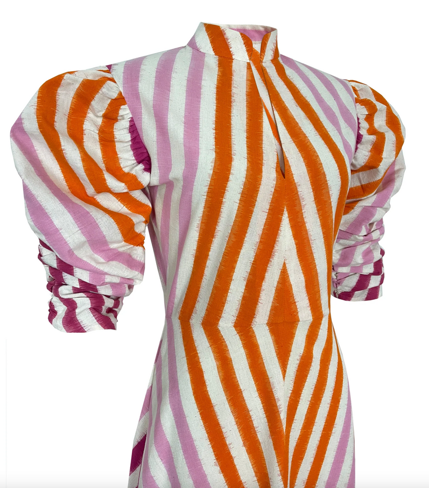 Illusion Dress in Pink/Orange