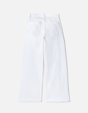 Mid Rise Wide Leg Crop in White