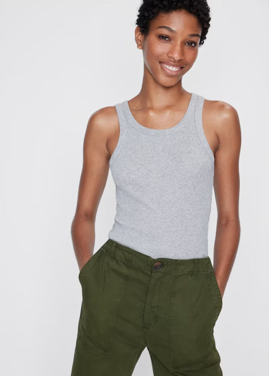 The Ribbed Lenny in Heather Grey