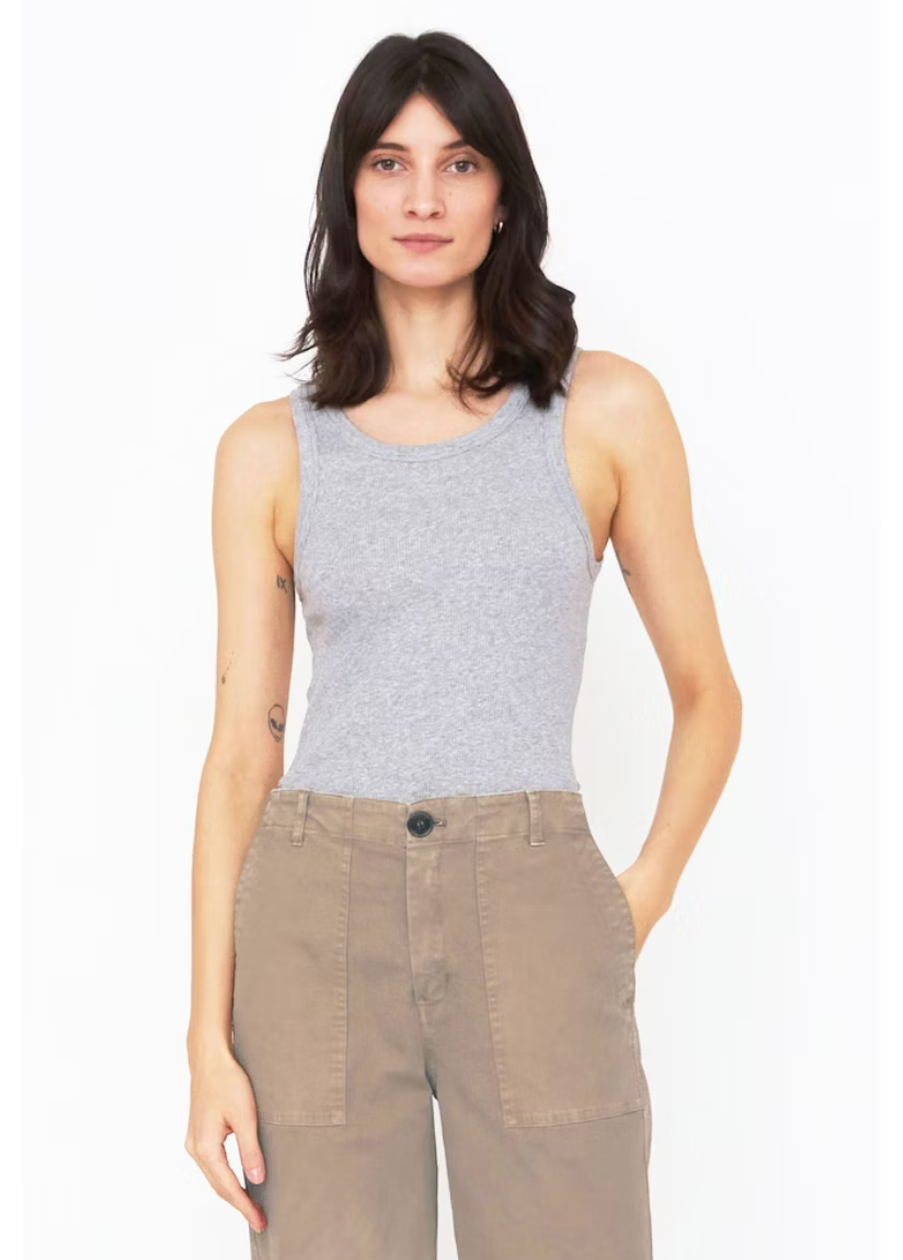 The Ribbed Lenny in Heather Grey