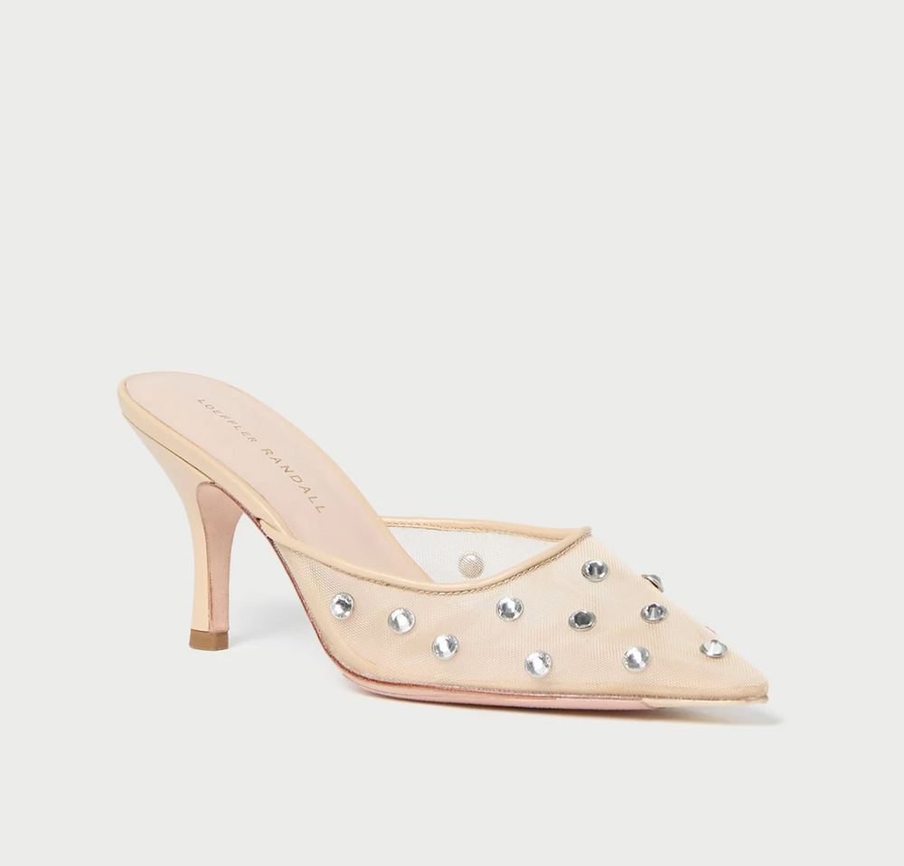 Paloma Cream/Crystal Mesh Mule