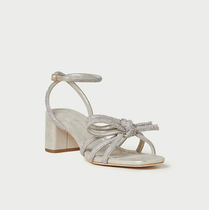 Mikel Cappuccino Bow Mid-Heel Sandal