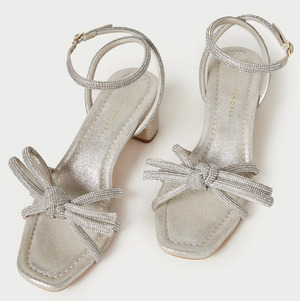 Mikel Cappuccino Bow Mid-Heel Sandal