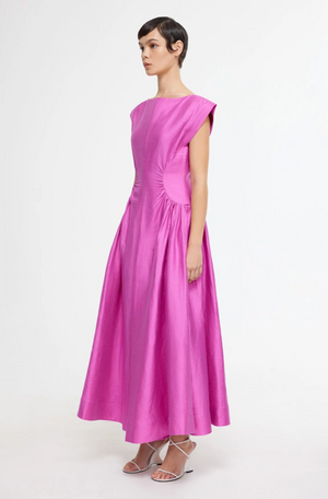 Emery Midi Dress in Fuschia