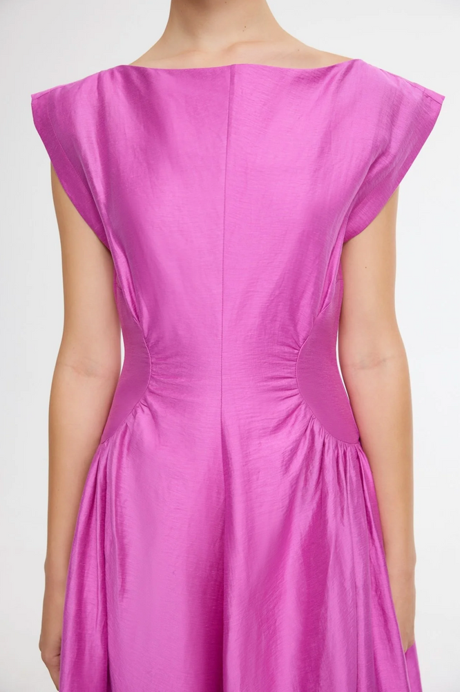 Emery Midi Dress in Fuschia