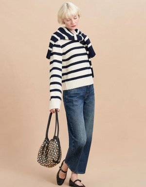 Jack Sweater in Cream/Navy