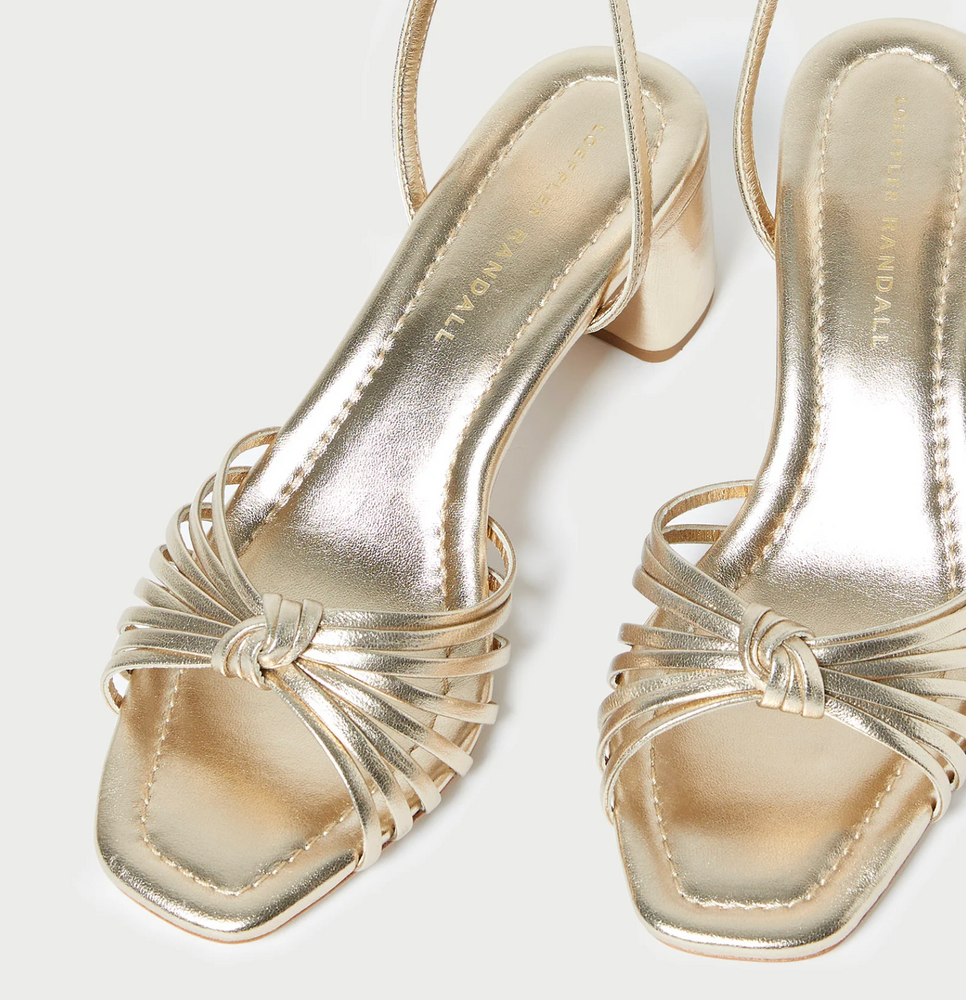 Olivia Champagne Knot Mid-Heel Sandal