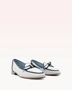 Grossgrain Raffia Loafer in Serena Blue/Oceana