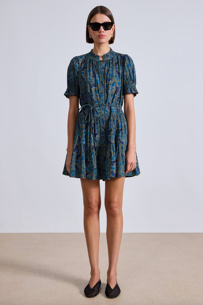 Las Alturas Mini Dress in Malene Floral Olive