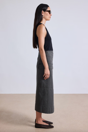 Lassi Midi Cargo Skirt in Deep Olive