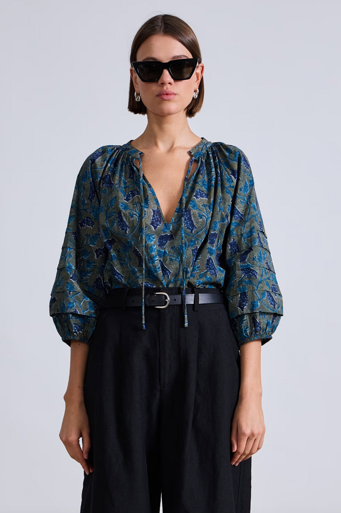 Tule Top in Malene Floral Olive