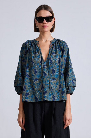 Tule Top in Malene Floral Olive